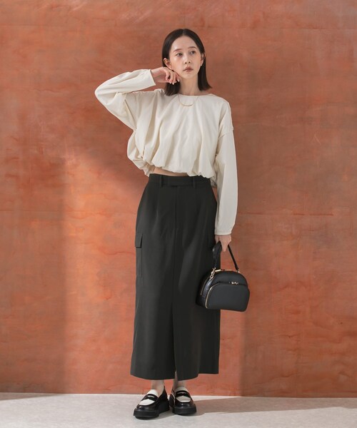 URBAN RESEARCH ROSSO（アーバンリサーチロッソ）の「クロップドバルーンブラウス（シャツ/ブラウス・レディース・ivory/orange/charcoal・FREE）」の7枚目の写真