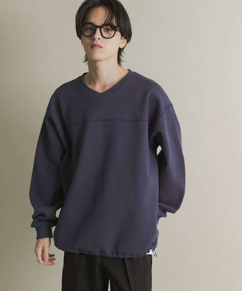 SENSE OF PLACE by URBAN RESEARCH(センスオブプレイスバイアーバンリサーチ)の「カノコVネックスウェット(スウェット・メンズ・BLACK/NAVY/BORDEAUX・M/L)」の2枚目の写真
