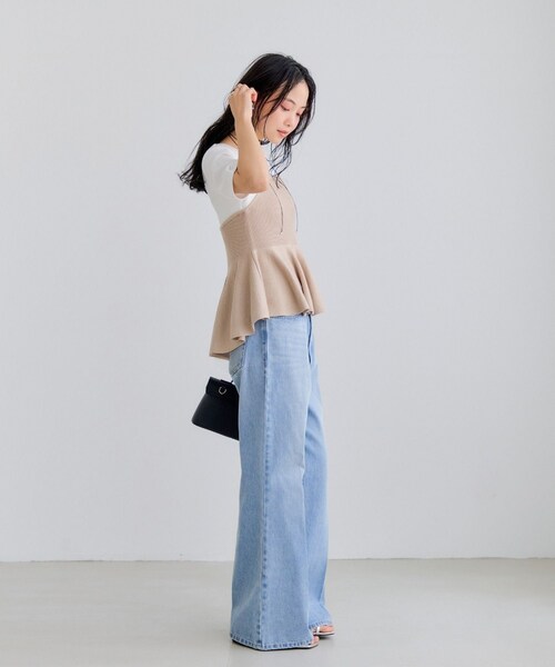 VIS(ビス)の「カラーフレアデニムパンツ(デニムパンツ・レディース・スミクロ/ベージュ/サックス・M/S)」の8枚目の写真