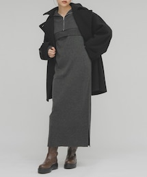 KBF | ハーフZIPレイヤードニットワンピース(ワンピース)