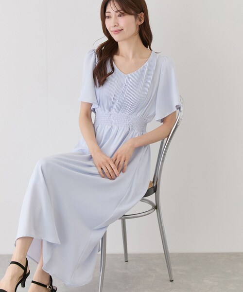 Jayro(ジャイロ)の「ピンタックフロントシフォンワンピース(ワンピース・レディース・ホワイト系/ネイビー/ブルー/ピンク/イエロー・M)」の6枚目の写真