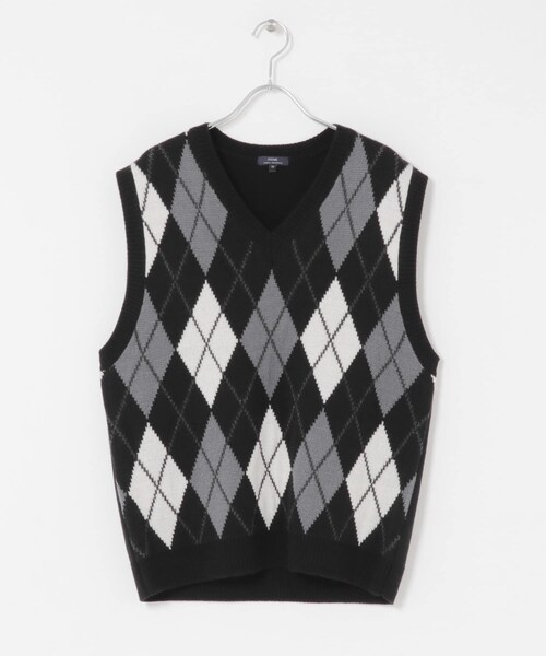 ITEMS URBANRESEARCH（アイテムズ アーバンリサーチ）の「ウール混アーガイルVネックニットベスト（ベスト・メンズ・BLU/BLK・M/L）」の14枚目の写真