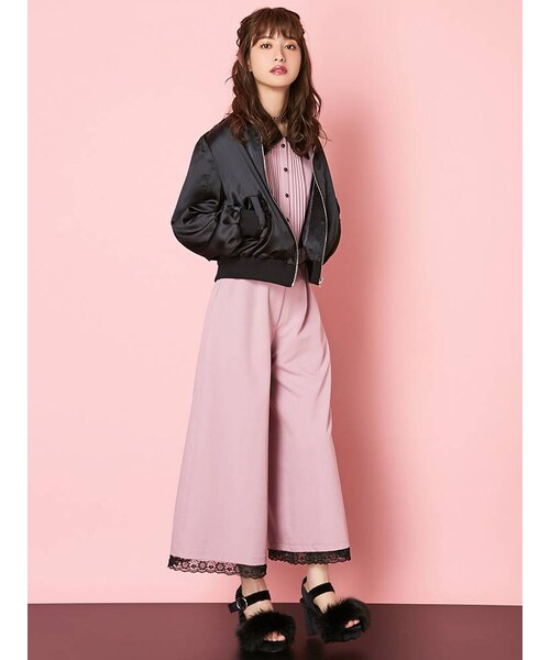 EATME（イートミー）の「レースカラーロンパース（つなぎ/オールインワン・レディース・アイボリー/ブラック/ピンク・S/M）」の6枚目の写真