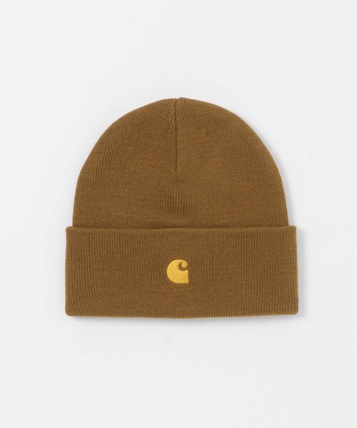 SENSE OF PLACE by URBAN RESEARCH（センスオブプレイスバイアーバンリサーチ）の「CARHARTT　CHASE BEANIE（ニットキャップ/ビーニー・メンズ・BLK/GLD/H.BRN/GLD/Leaf/GLD・One）」の2枚目の写真