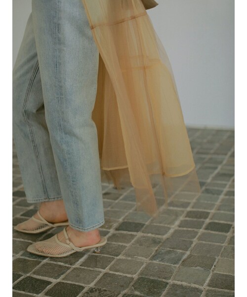 LAGUNAMOON（ラグナムーン）の「ウエストアシンメトリーデニムパンツ（デニムパンツ・レディース・ホワイト/アイスブルー・S/M）」の12枚目の写真