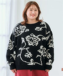 SMILE LAND | <大きいサイズ>色々選べるジャガードニットプルオーバー(ニット/セーター)