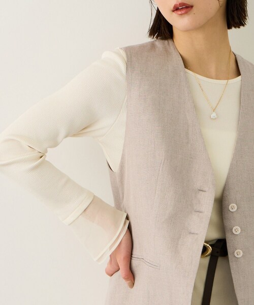 ROPE'（ロペ）の「リネン3ボタンジレ/セットアップ対応（ベスト・レディース・ダークブラウン系/ベージュ・F）」の21枚目の写真