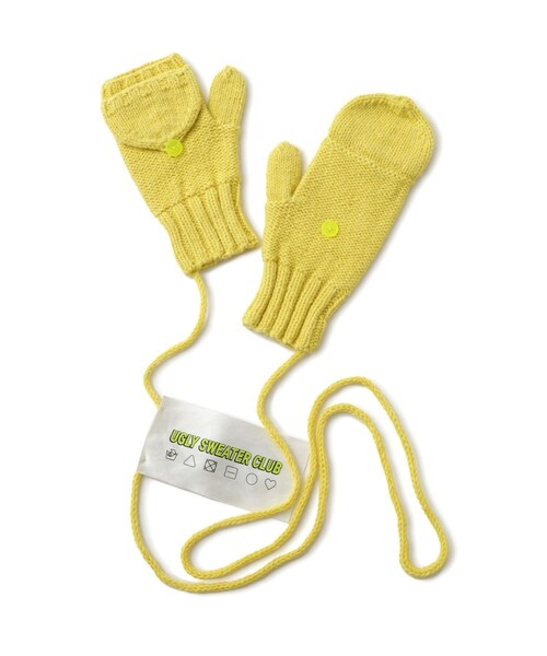 ADAM ET ROPE'（アダムエロペ）の「【J'aDoRe限定】【ugly sweater club（アグリー セーター クラブ）】Dazed（手袋・レディース・グレー/ピンク/イエロー・F）」の2枚目の写真