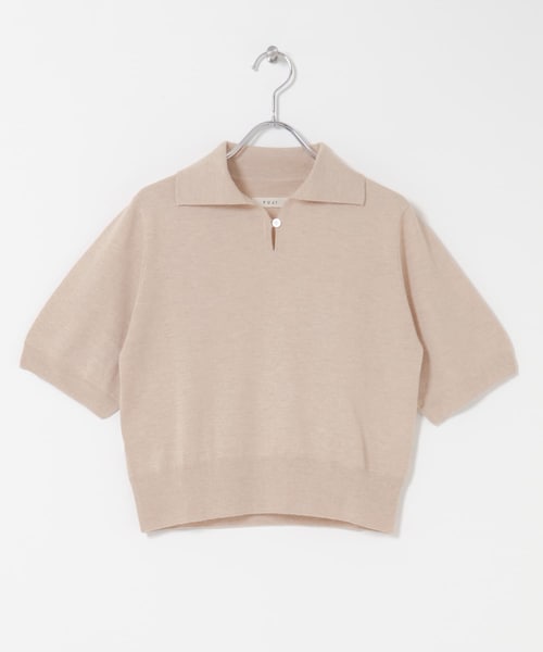 URBAN RESEARCH DOORS(アーバンリサーチドアーズ)の「FUJI SILKCASHMERE SKIPPERPOLO(ニット/セーター・レディース・BROWN/BEIGE/OFF WHITE・2)」の3枚目の写真