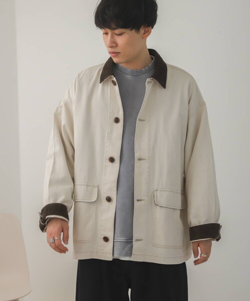 SENSE OF PLACE by URBAN RESEARCH（センスオブプレイスバイアーバンリサーチ）の「『セットアップ対応』デニムカバーオール（カバーオール・メンズ・IVORY/BLACK・M/L）」の4枚目の写真