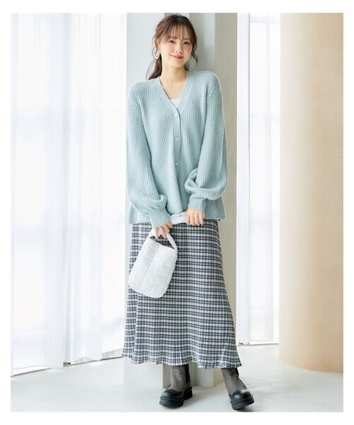 nissen（ニッセン）の「大きいサイズ　ボリューム袖ペプラムニット　miclat（ニット/セーター・レディース・ホワイト/グリーン・L/LL/3L/4L/5L/6L/8L/10L）」の8枚目の写真