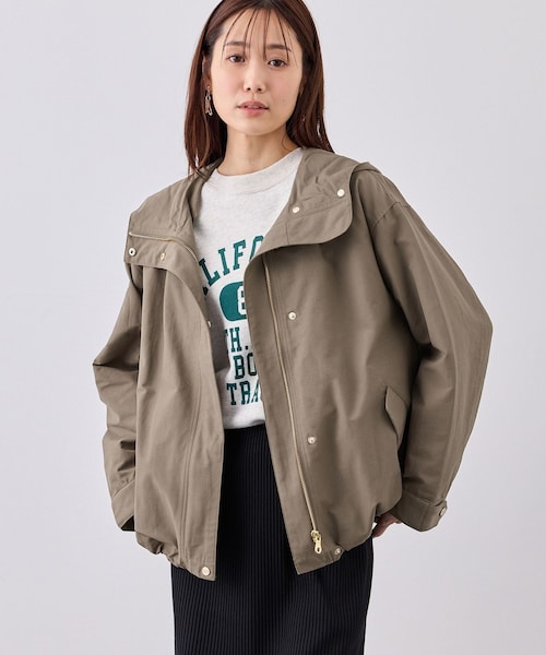 ROPE' PICNIC（ロペピクニック）の「ベーシックマウンテンパーカー スプリングコート/撥水（マウンテンパーカー・レディース・チャコール/キナリ/ダークブラウン/ネイビー・F）」の3枚目の写真