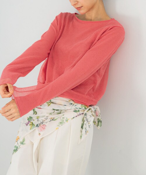 URBAN RESEARCH ROSSO（アーバンリサーチロッソ）の「シアーレイヤードニット（ニット/セーター・レディース・OFF WHITE/PINK・Free）」の17枚目の写真