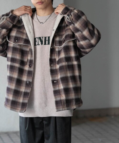 SENSE OF PLACE by URBAN RESEARCH(センスオブプレイスバイアーバンリサーチ)の「オンブレーチェックボアジャケット(テーラードジャケット・メンズ・BLACK/BROWN・M/L)」の19枚目の写真