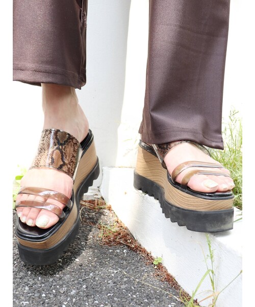 MURUA（ムルーア）の「クリアウェッジサンダル（サンダル・レディース・ブラック/ライトミックス/ミックス・35/36/37）」の22枚目の写真