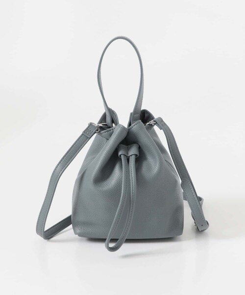 URBAN RESEARCH DOORS（アーバンリサーチドアーズ）の「2WAYシボ巾着ショルダーバッグ（ショルダーバッグ・レディース・BLACK/BLUE・one）」の9枚目の写真