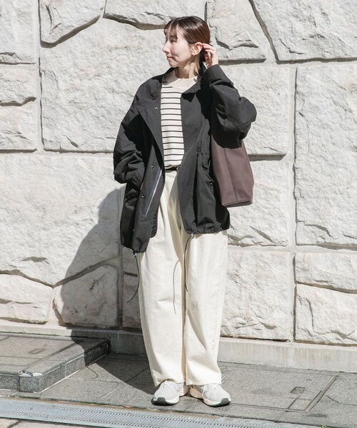ITEMS URBANRESEARCH(アイテムズ アーバンリサーチ)の「『撥水/防花粉/イージーケア』ミリタリーモッズコート(モッズコート・レディース・BLK/KHK・Free)」の7枚目の写真