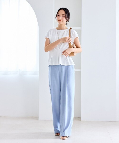 VIS(ビス)の「ウエストタックデザインTシャツ(Tシャツ/カットソー・レディース・ブラック/ホワイト/ダークブラウン/ピンク・F)」の20枚目の写真