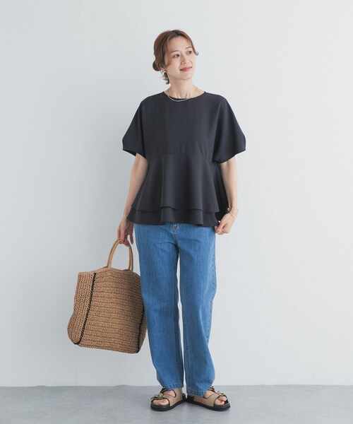 URBAN RESEARCH DOORS(アーバンリサーチドアーズ)の「ペプラムティアードブラウス(シャツ/ブラウス・レディース・INK BLACK/BROWN/BLUE・Free)」の11枚目の写真