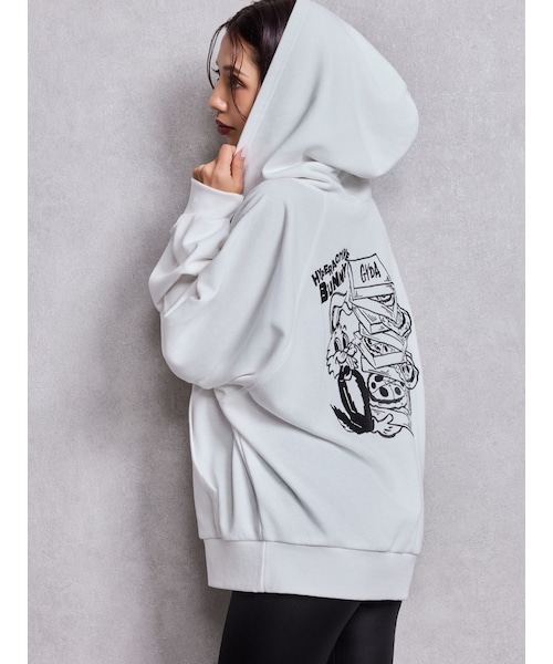 GYDA（ジェイダ）の「HYPERACTIVE BUNNYスウェットパーカー（パーカー・レディース・オフホワイト/グレー/ブラック/オレンジ/その他3/ミックス・F）」の2枚目の写真