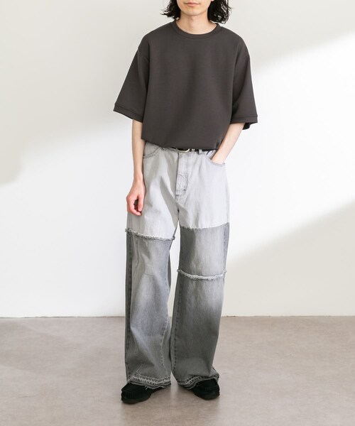 URBAN RESEARCH Sonny Label（アーバンリサーチサニーレーベル）の「Wrangler　WREMAKE WIDE（デニムパンツ・メンズ・BK USED/BL USED・M/L）」の6枚目の写真