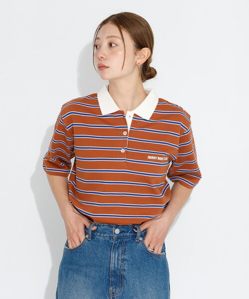 URBAN RESEARCH Sonny Label（アーバンリサーチサニーレーベル）の「メッセージボーダーポロシャツ（ポロシャツ・レディース・ブラウン/オフ/グレー・FREE）」の17枚目の写真