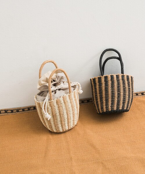 URBAN RESEARCH DOORS（アーバンリサーチドアーズ）の「巾着カゴバッグ（ハンドバッグ・レディース・BLACK/GRAGE・one）」の7枚目の写真