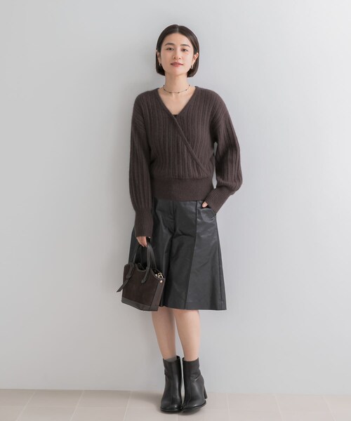 URBAN RESEARCH ROSSO（アーバンリサーチロッソ）の「『一部WEB限定カラー』ランダムリブカシュクールニット（ニット/セーター・レディース・OFF WHITE/COFFEE/BLUE GRAY/RED・Free）」の21枚目の写真