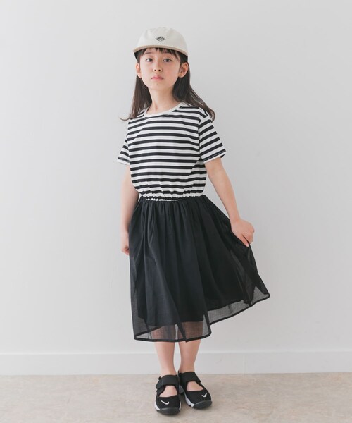 URBAN RESEARCH DOORS(アーバンリサーチドアーズ)の「『親子リンク』『UR TECH』ボイルドッキングワンピース(KIDS)(ワンピース・キッズ・BORDER/PINK・105/120/135)」の6枚目の写真