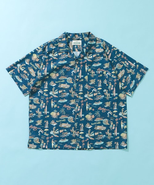 URBAN RESEARCH Sonny Label（アーバンリサーチサニーレーベル）の「HIROCKSHOWコラボアロハシャツ（シャツ/ブラウス・メンズ・オフ/ミント/ネイビー・M/L）」の3枚目の写真