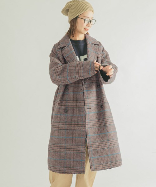 URBAN RESEARCH DOORS(アーバンリサーチドアーズ)の「FORK&SPOON チェックダブルコート(チェスターコート・レディース・BRNCHK/CHCCHK・1)」の12枚目の写真