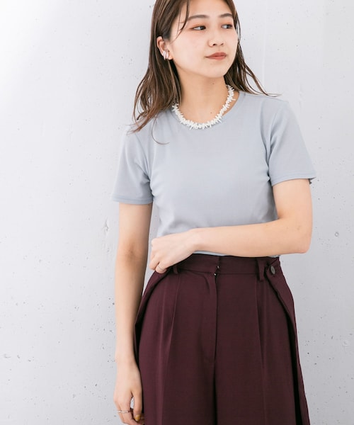 KBF(ケイビーエフ)の「コンパクトベーシックTシャツ(Tシャツ/カットソー・レディース・BLUE/IVORY/ORANGE/D.BROWN・one)」の3枚目の写真