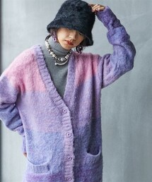 GEVS. | 大きいサイズグラデーションニットカーディガンGEVS.(カーディガン/ボレロ)