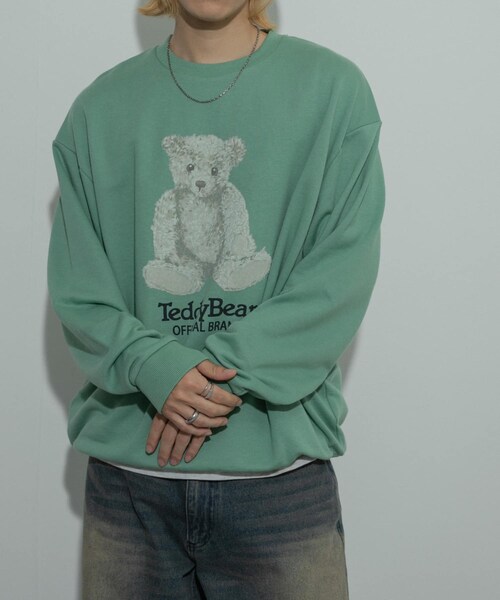 SENSE OF PLACE by URBAN RESEARCH（センスオブプレイスバイアーバンリサーチ）の「『別注』TeddyBear×SENSE OF PLACE　テディベアクルーネックスウェット（スウェット・メンズ・NAVY/OATMEAL/MINT・M/L）」の14枚目の写真