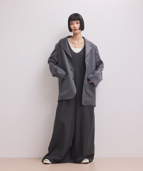 ADAM ET ROPE'（アダムエロペ）の「【WEB限定】バイカラーオールインワン（つなぎ/オールインワン・レディース・ブラック/ブラック系/チャコール・36/38）」の11枚目の写真