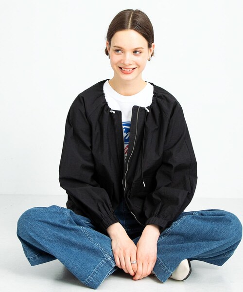 URBAN RESEARCH Sonny Label（アーバンリサーチサニーレーベル）の「ノーカラーギャザーブルゾン（ブルゾン・レディース・ブラック/ライトグレー/アイボリー・FREE）」の14枚目の写真