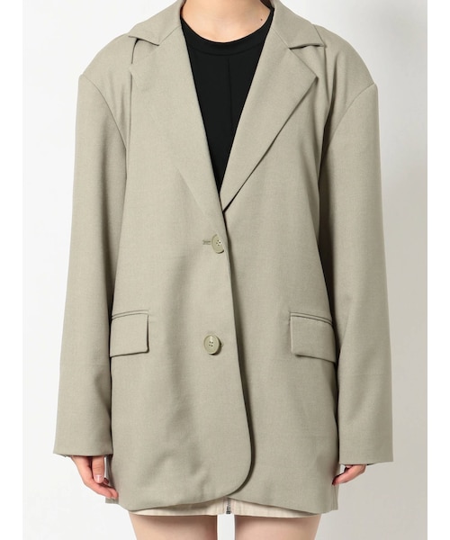 EMODA（エモダ）の「ボクシーオーバージャケット（その他アウター・レディース・ブラック/ベージュ/ライトミックス・F）」の2枚目の写真