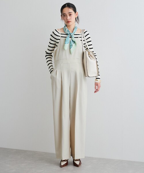 VIS（ビス）の「セットアップサロペット【洗える】（サロペット/オーバーオール・レディース・ブラック/キナリ・F）」の11枚目の写真