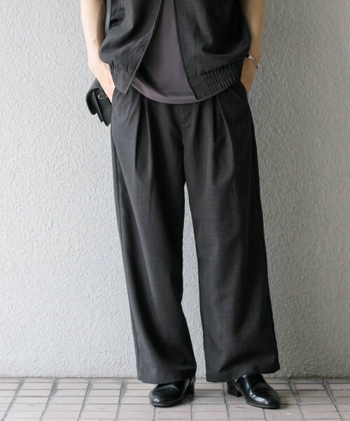 SENSE OF PLACE by URBAN RESEARCH(センスオブプレイスバイアーバンリサーチ)の「『イージーケア/セットアップ対応』リネンライクタックワイドパンツ(その他パンツ・メンズ・CHARCOAL/GREIGE/NAVY・S/M/L)」の17枚目の写真