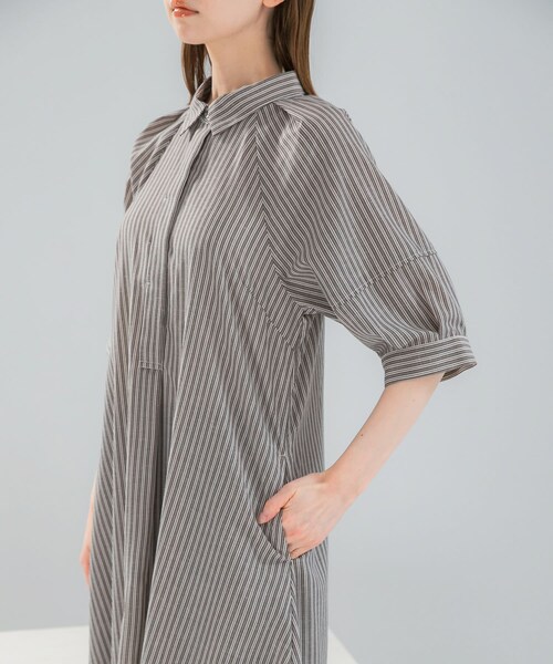 URBAN RESEARCH ROSSO（アーバンリサーチロッソ）の「『WEB限定』イージーリネンシャツワンピース（ワンピース・レディース・BRN/ST/NAVY/BRN/ST-1・Free）」の14枚目の写真