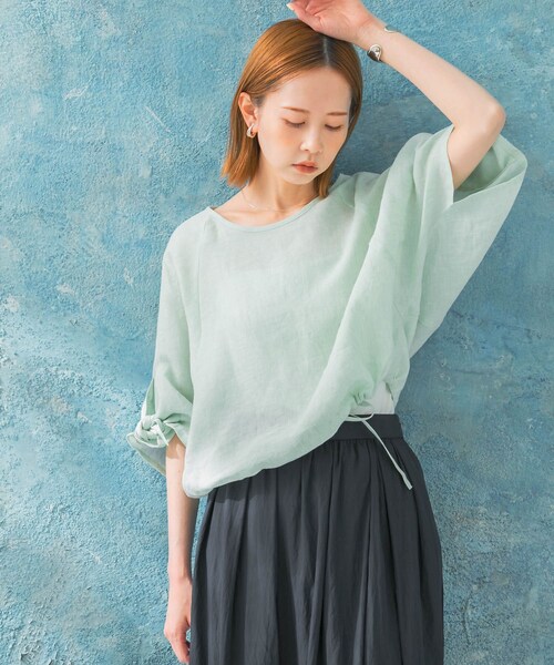 URBAN RESEARCH ROSSO（アーバンリサーチロッソ）の「リボンスリーブプルオーバー（シャツ/ブラウス・レディース・L/MINT/SHELL WT/PINK/D/NAVY・FREE）」の19枚目の写真