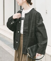 ITEMS URBANRESEARCH | デニムオーバーノーカラージャケット(デニムジャケット)