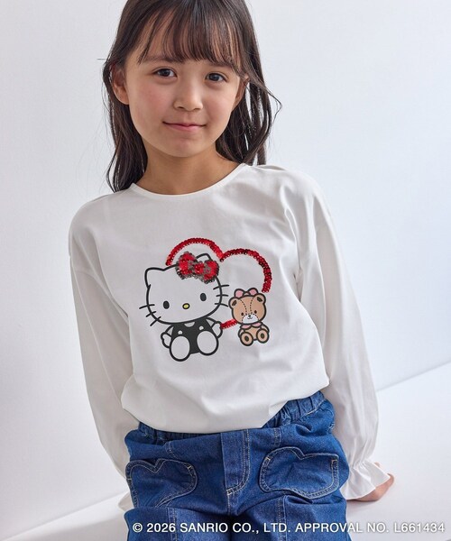 ROPE' PICNIC(ロペピクニック)の「【KIDS/キッズ】【ROPE' PICNIC×ハローキティ】スパンコールロングスリーブTシャツ(Tシャツ/カットソー・キッズ・ホワイト系/ピンク・L/M/S)」の18枚目の写真