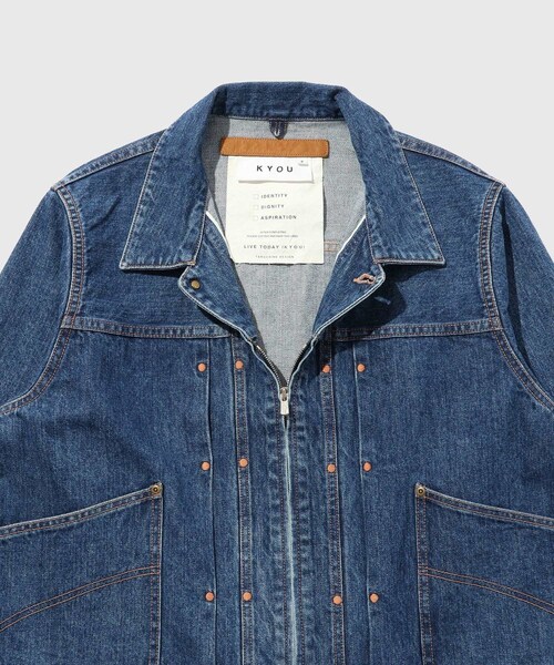 ADAM ET ROPE'(アダムエロペ)の「【KYOU/キョウ】ROEBUCK Type-50s Jacket by 66 Selvedge Denim(デニムジャケット・メンズ・ブラック/ブルー系・1/2/3)」の9枚目の写真