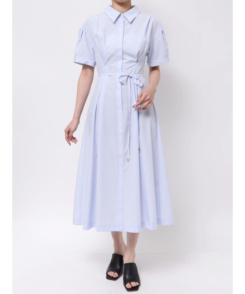TONAL(トーナル)の「ウエストタックシャツワンピース(ワンピース・レディース・グレー/アイスブルー/ネイビー・M)」の2枚目の写真