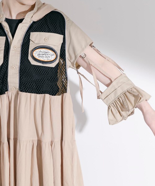 THE GOODLAND MARKET（ザグッドランドマーケット）の「old honey　-OH- 72℃ dress（ワンピース・レディース・beige/white・FREE）」の5枚目の写真
