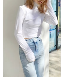 GYDA | ハイネックタイトショートTOPS(Tシャツ/カットソー)