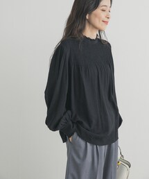 URBAN RESEARCH DOORS | ピンタックフリルスタンドカラーブラウス(シャツ/ブラウス)