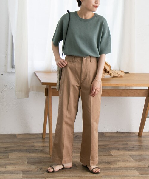 URBAN RESEARCH DOORS(アーバンリサーチドアーズ)の「FORK&SPOON チノワイドトラウザー∴(チノパンツ・レディース・BEIGE/NAVY・1/2)」の7枚目の写真