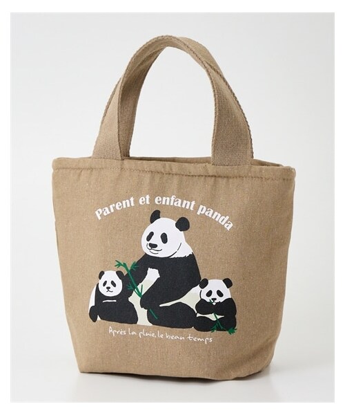 nissen（ニッセン）の「外側ポケット付アニマル柄保冷ミニトートバッグ（トートバッグ・メンズ・ライトベージュ(ミヌエット)/ネイビー(ペルシャ)/グレー(ハチワレ)/カーキ(しばいぬ)/ベージュ(シュナウザー)/アイボリー(といぷー)/ベージュ(ぱんだ)/ネイビー(しまえなが)・Y）」の5枚目の写真